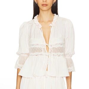 Free People x Intimately FP Forever Young Bed Jacket In White Alyssum NWT Small
